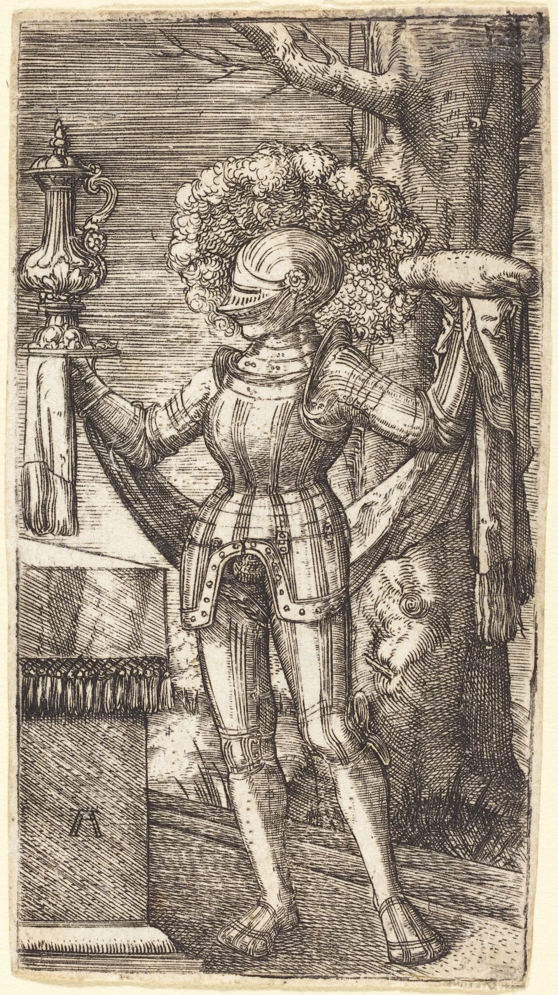 Knight in Armour with Bread and Wine, detail