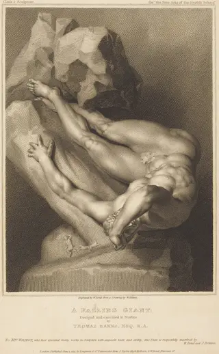 A Falling Giant, by William Bond, ink, 1811