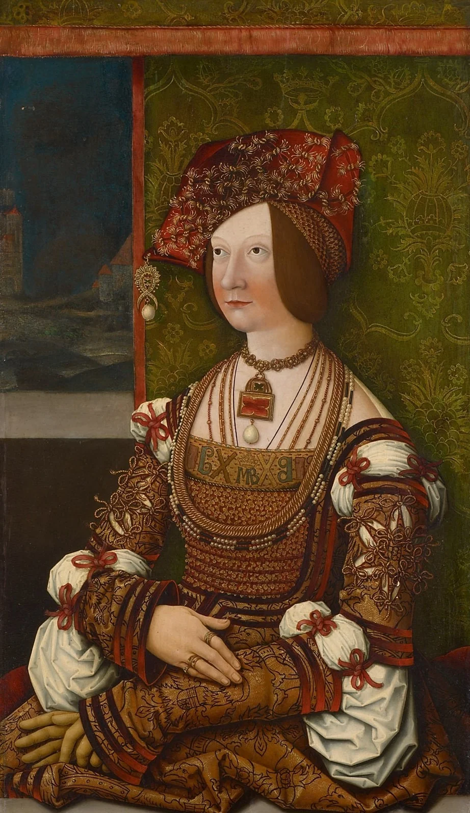 Portrait of Bianca Maria Sforza, detail