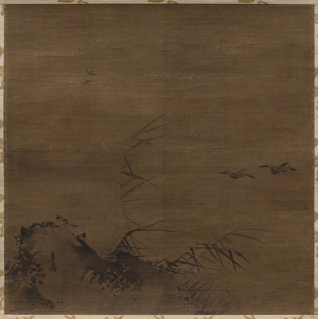 Waterfowl and Reeds, by Liang Kai, unspecified, 1204