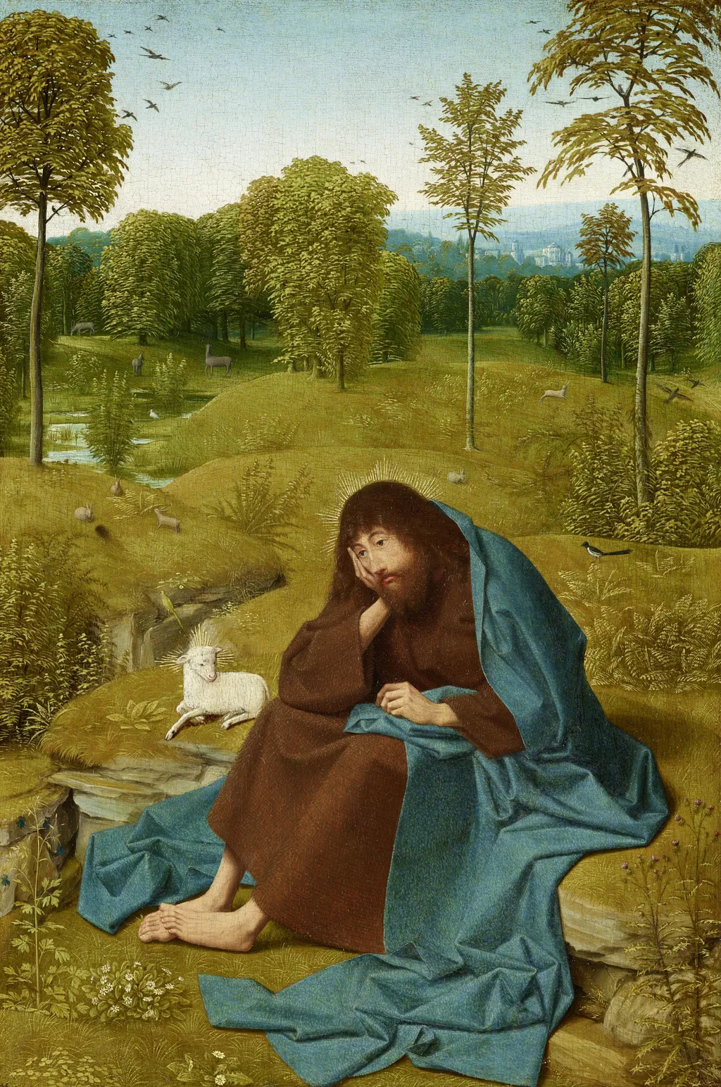 John the Baptist in the Wilderness, by Geertgen tot Sint Jans, oil, 1490
