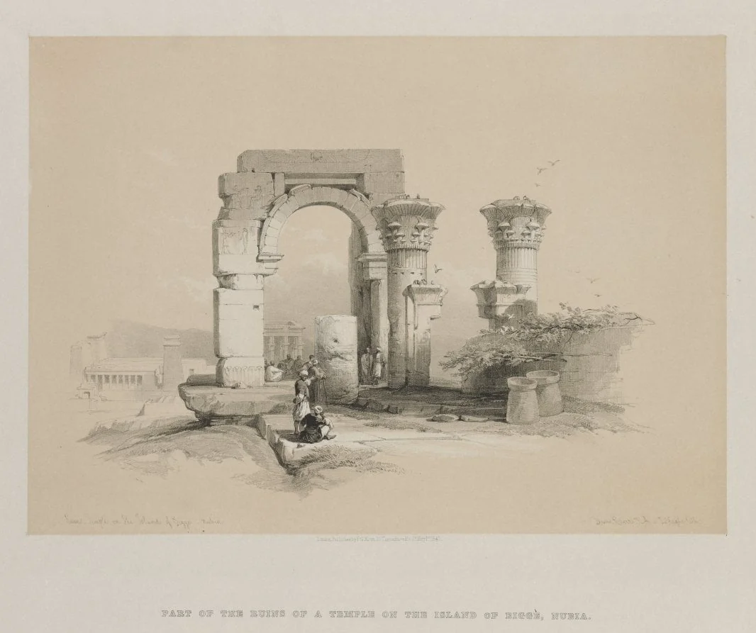 Egypt and Nubia, Volume II: Ruins - Temple on the Island of Biggeh, Nubia, detail