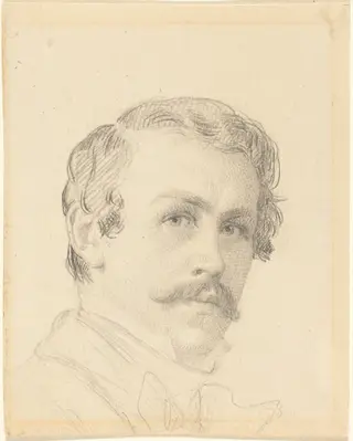 Self-Portrait, by Eastman Johnson, graphite, 1850