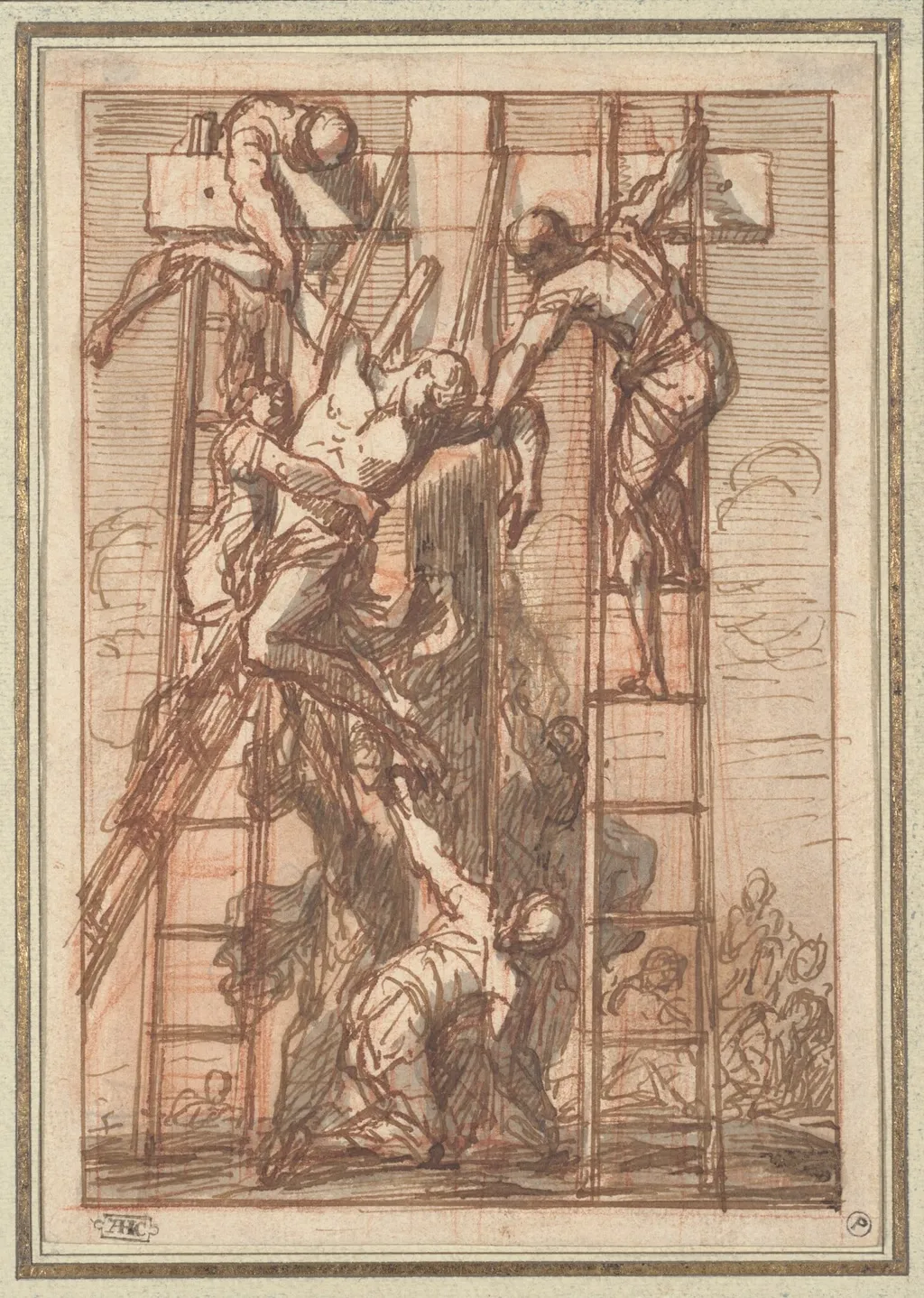 The Deposition, by Thomas Blanchet, ink, 1674