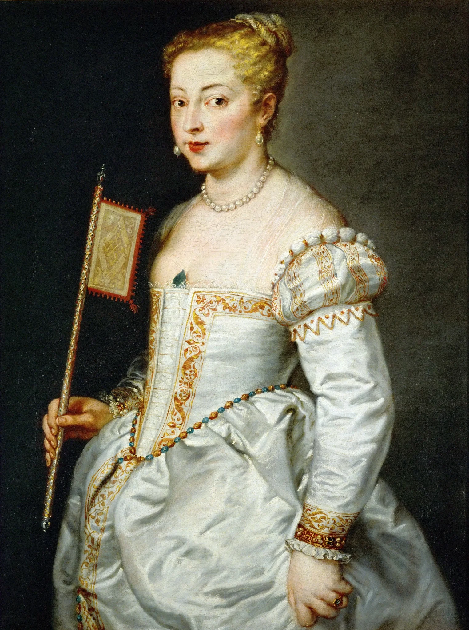 Girl with a Fan, detail