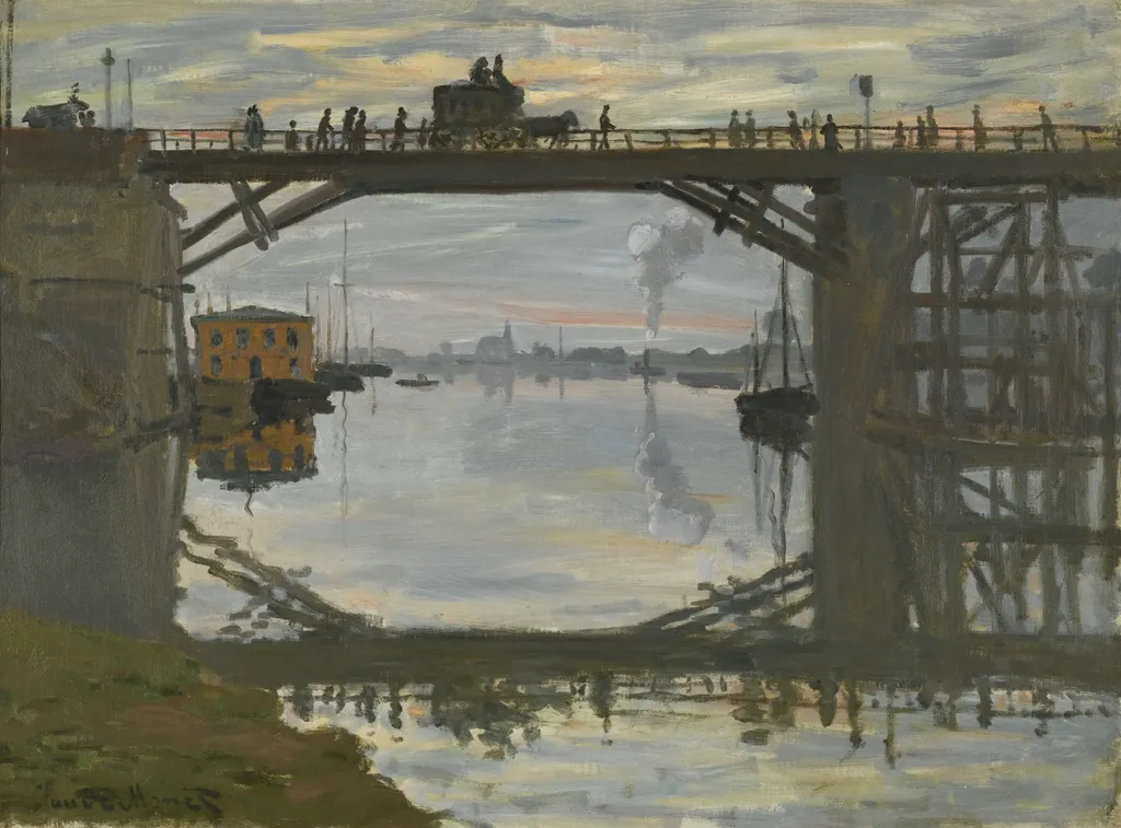 The Highway Bridge under repair, by Claude Monet, oil, 1872