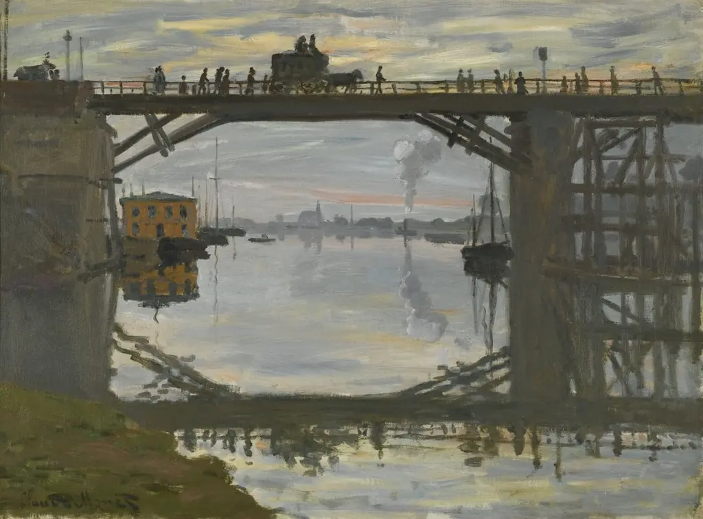 The Highway Bridge under repair, by Claude Monet, oil, 1872