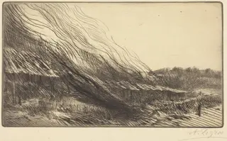 Rope-yards (Les corderies), by Alphonse Legros, ink, 1874