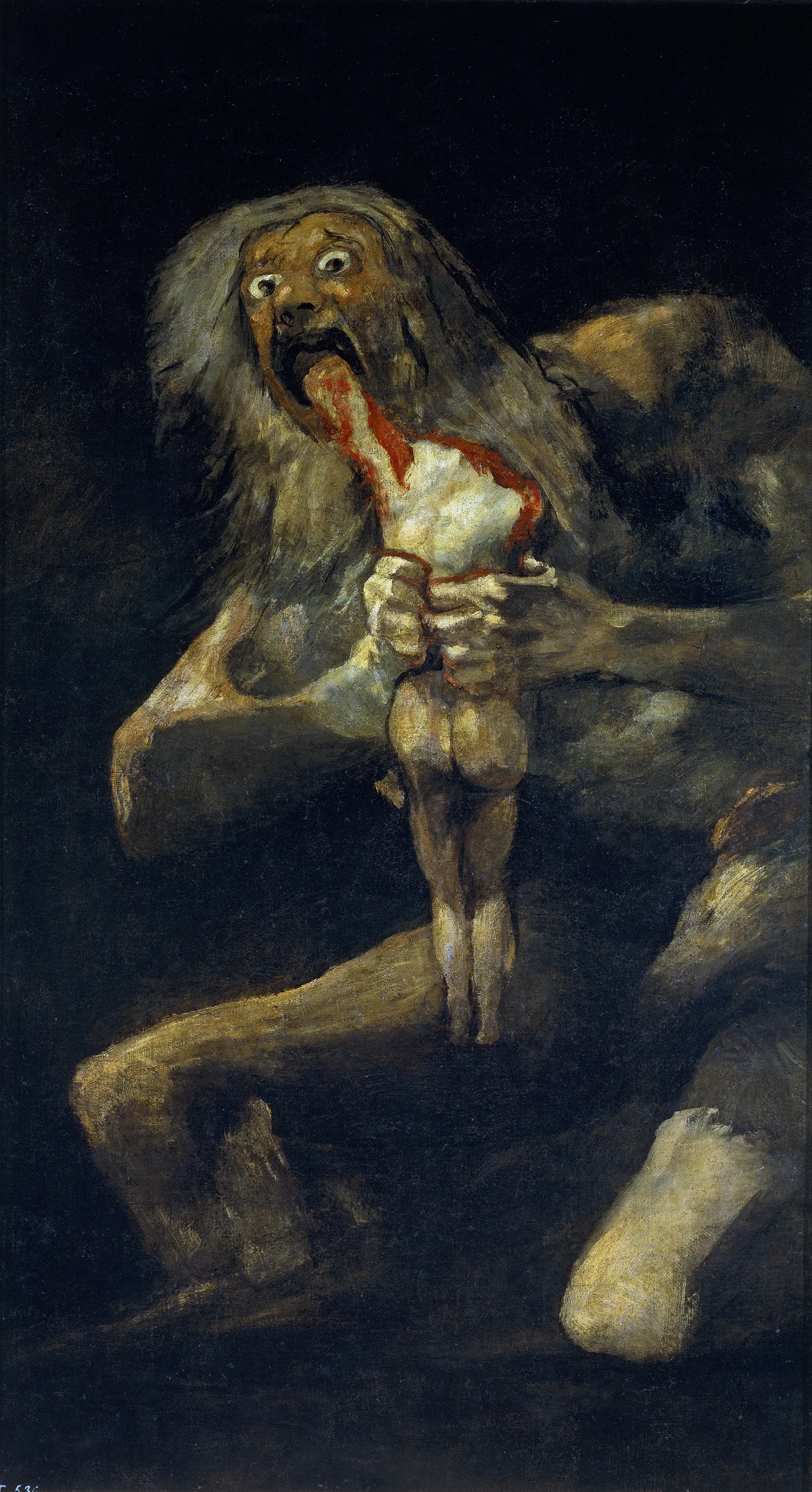 Saturn Devouring His Son, detail