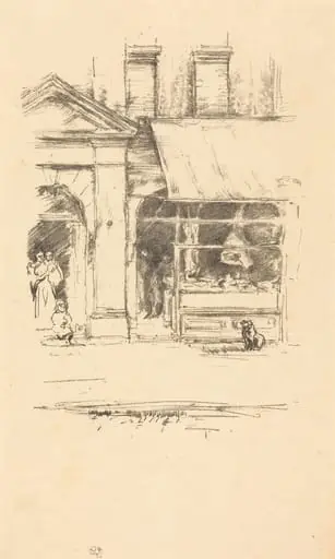 The Butcher's Dog, by James McNeill Whistler, ink, 1896