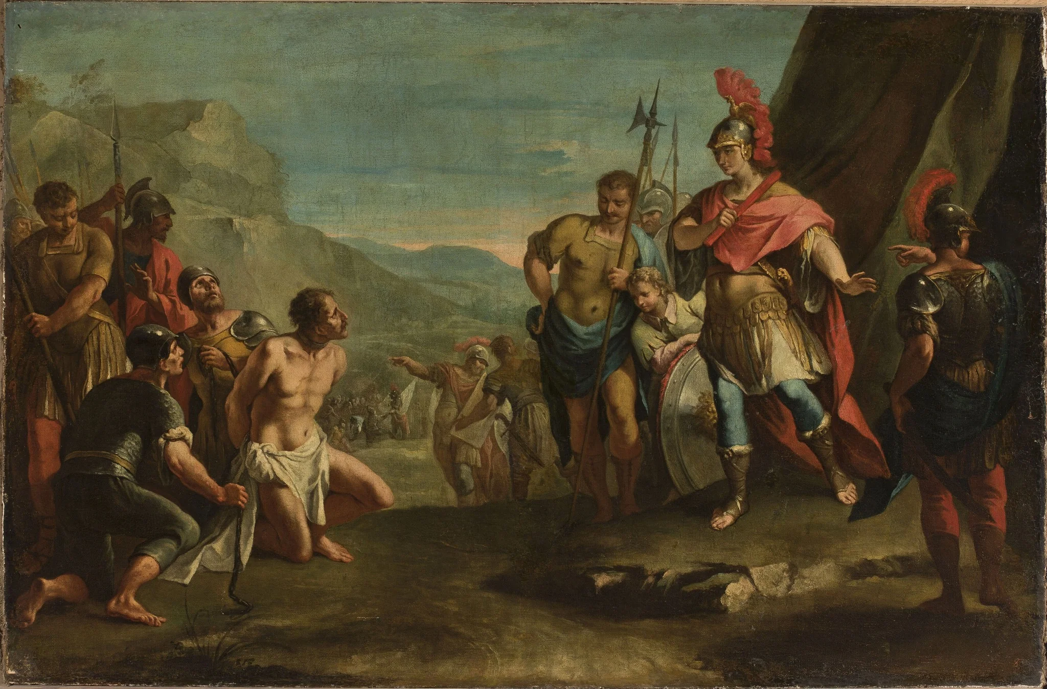 Killer of Darius before Alexander (King Porus and Alexander the Great), detail