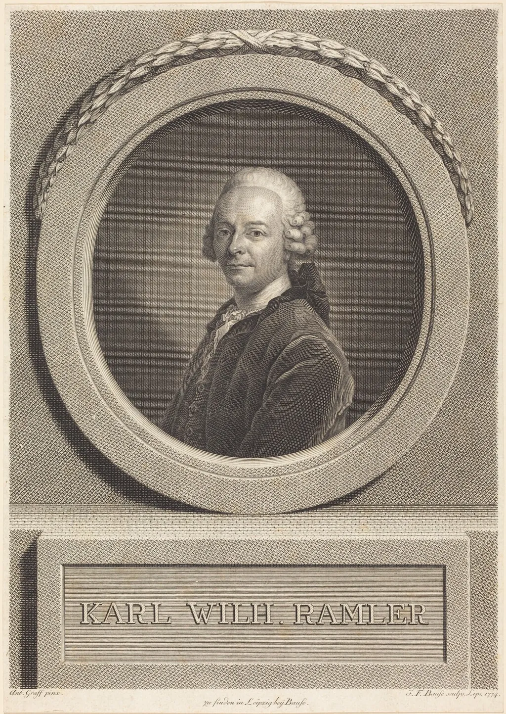 Karl Ramler, by Johann Friedrich Bause, ink, 1774