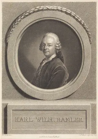 Karl Ramler, by Johann Friedrich Bause, ink, 1774