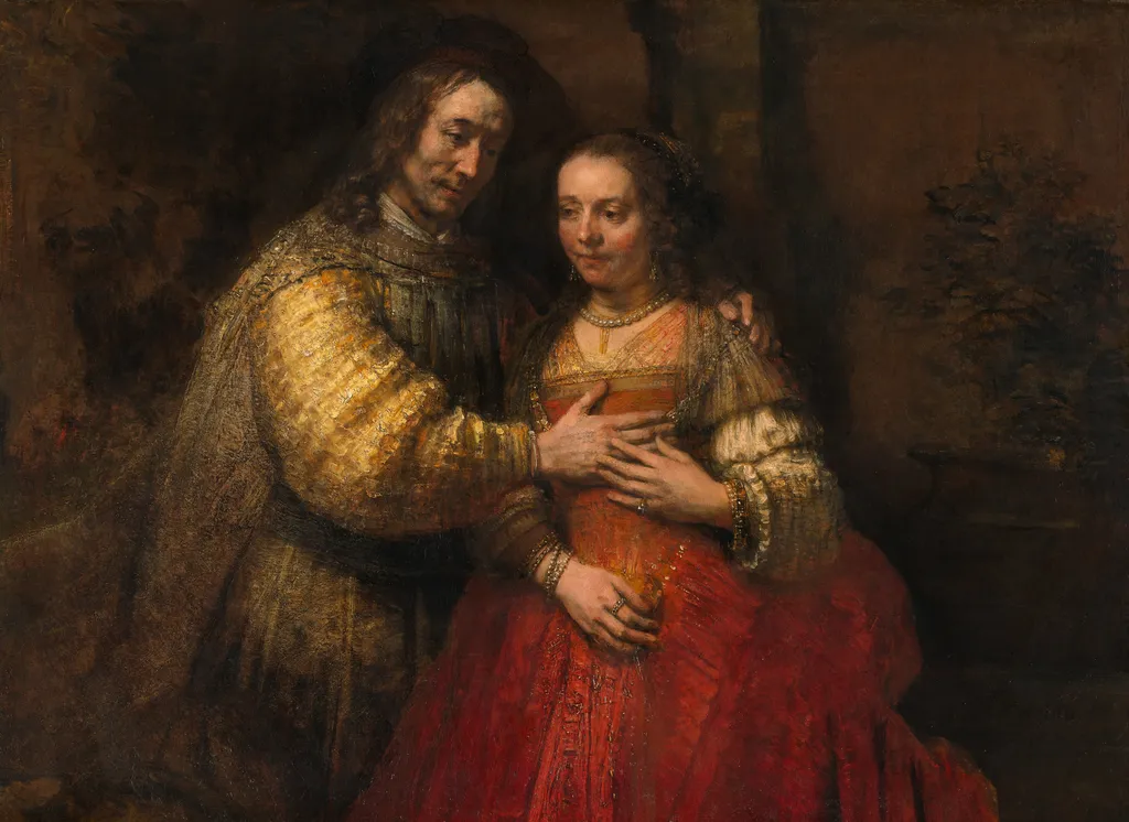 The Jewish Bride, by Rembrandt, oil, 1667
