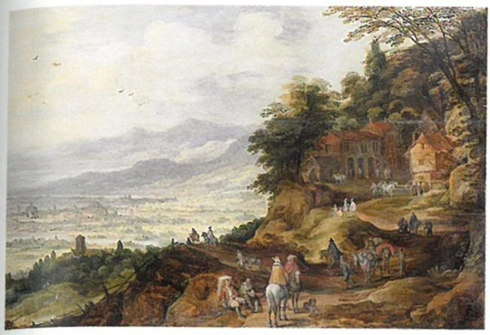 Town in a vally, detail