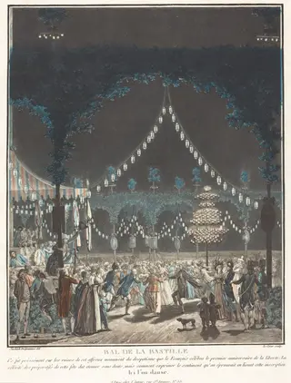Bal de la Bastille, by Louis Le Coeur, ink, 1790
