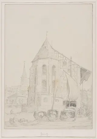 The Wasserkirche, Zurich, by A.W.N. Pugin, 1838