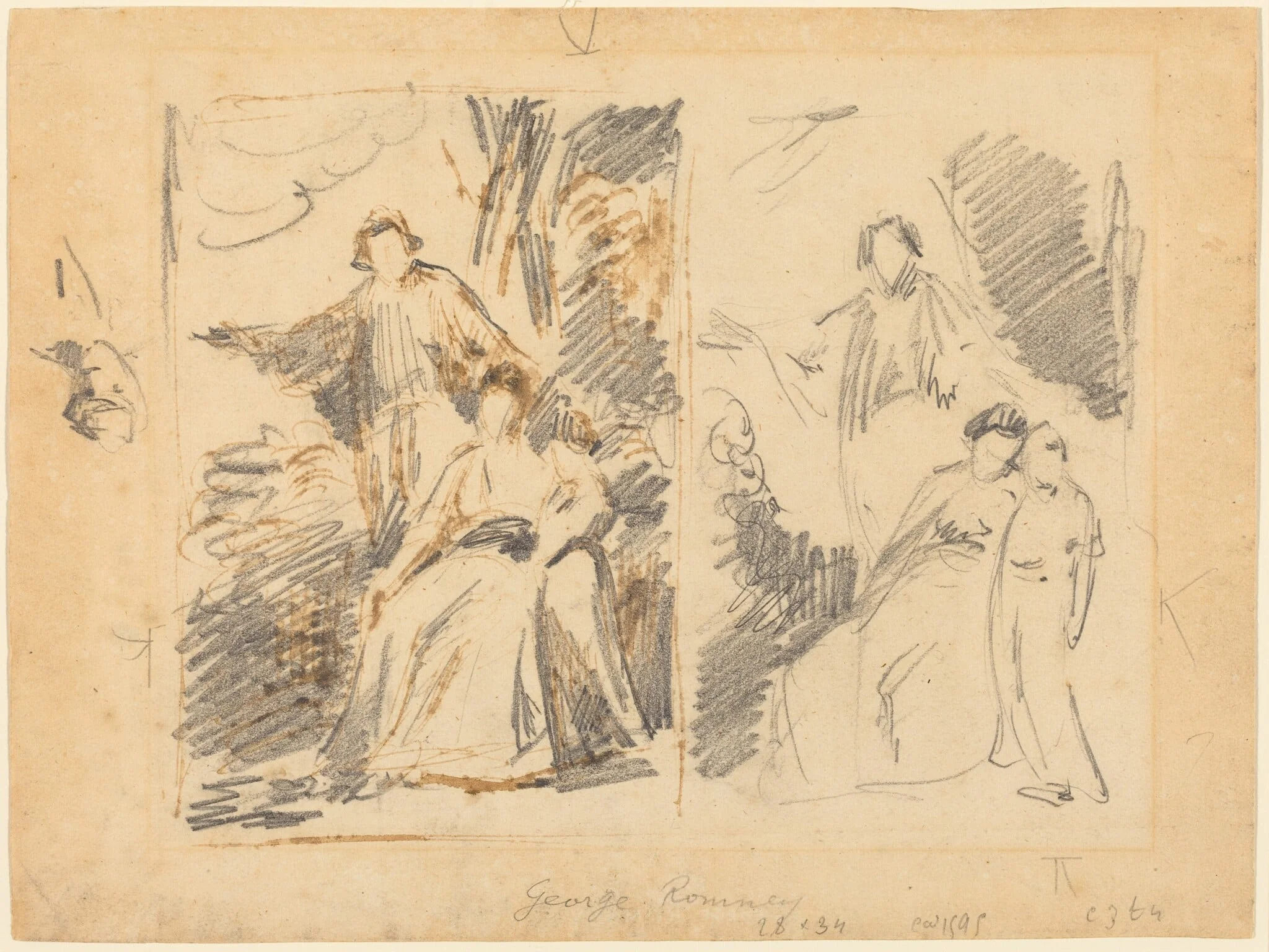 Two Studies for a Portrait of the Warren Family, detail