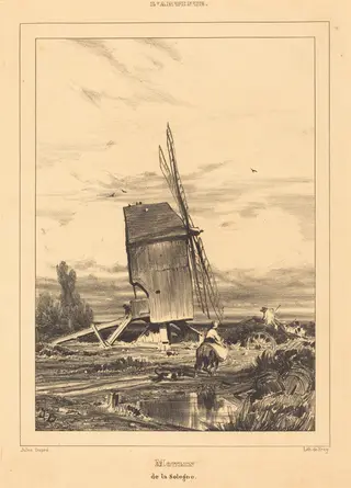 Mill of the Sologne (Moulin de la Sologne), by Jules Dupré, ink, 1835