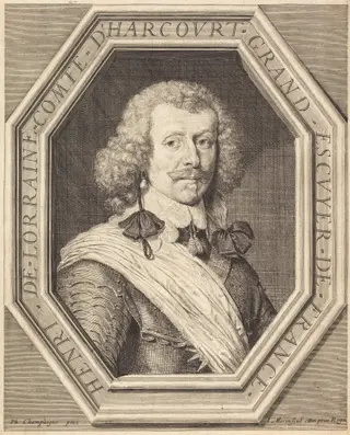 Henri de Lorraine, comte d'Harcourt, by Jean Morin, ink, 1625