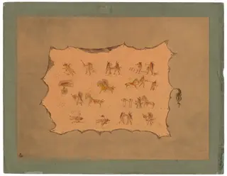 Facsimile of the Robe of Mah-to-toh-pa - Mandan, by George Catlin, oil, 1865