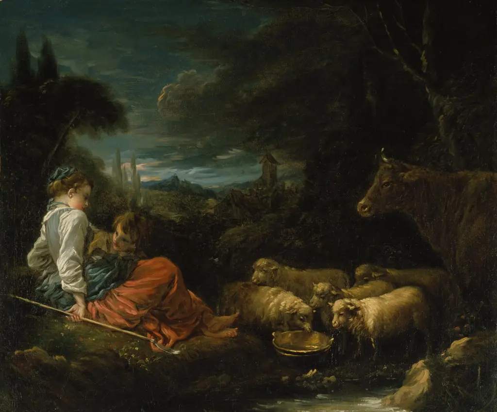 Pastoral, by François Boucher, oil, 1730