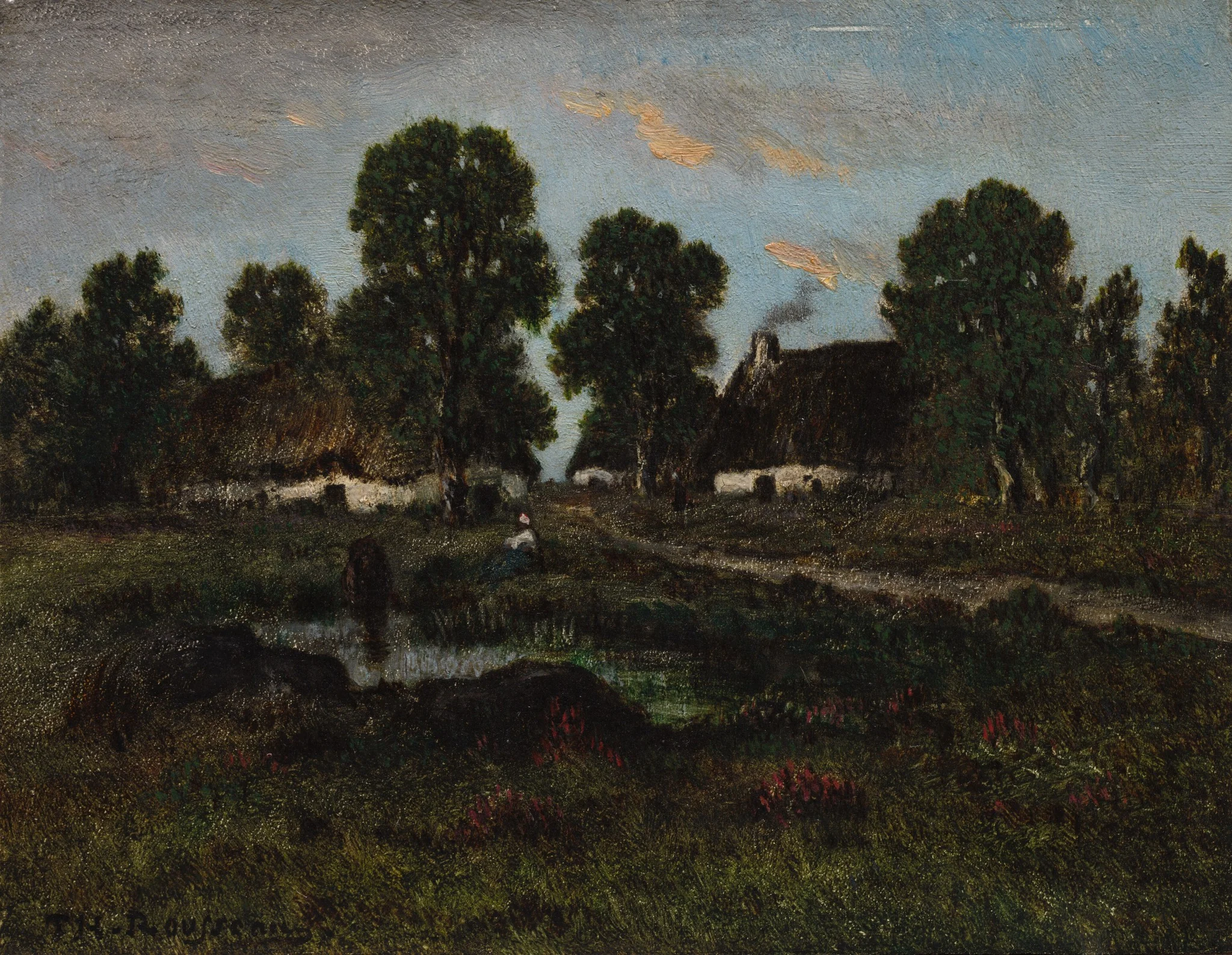 Cottages Near Larchant, detail
