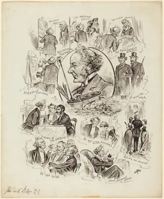 Days with Celebrities: Mr. Millais, R.A., by Alfred Bryan, ink, 1881