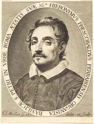 Girolamo Frescobaldi, by Claude Mellan, ink, 1619
