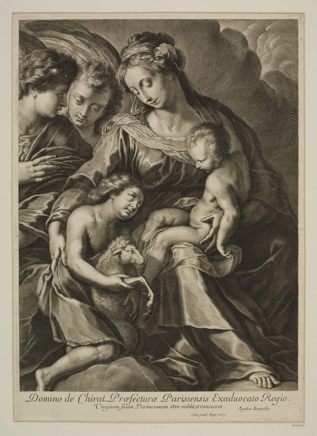Virgin and Child with St. John, by Gilles Rousselet, 1625