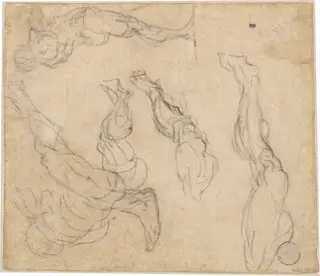 Head of a Boy (verso), by Giulio Campagnola, ink, 1513