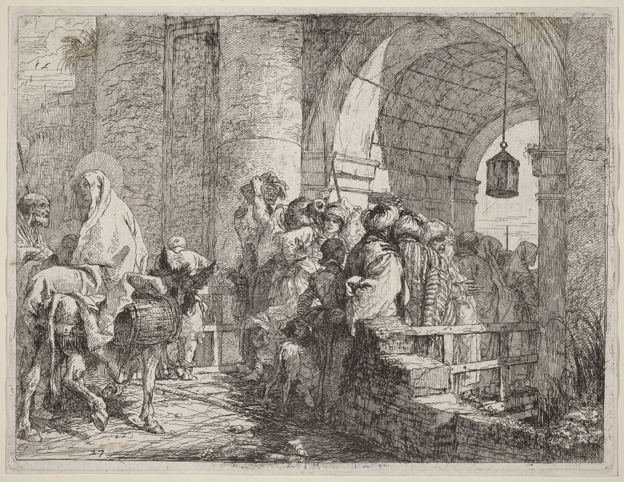The Holy Family Arriving at a City Gate, detail