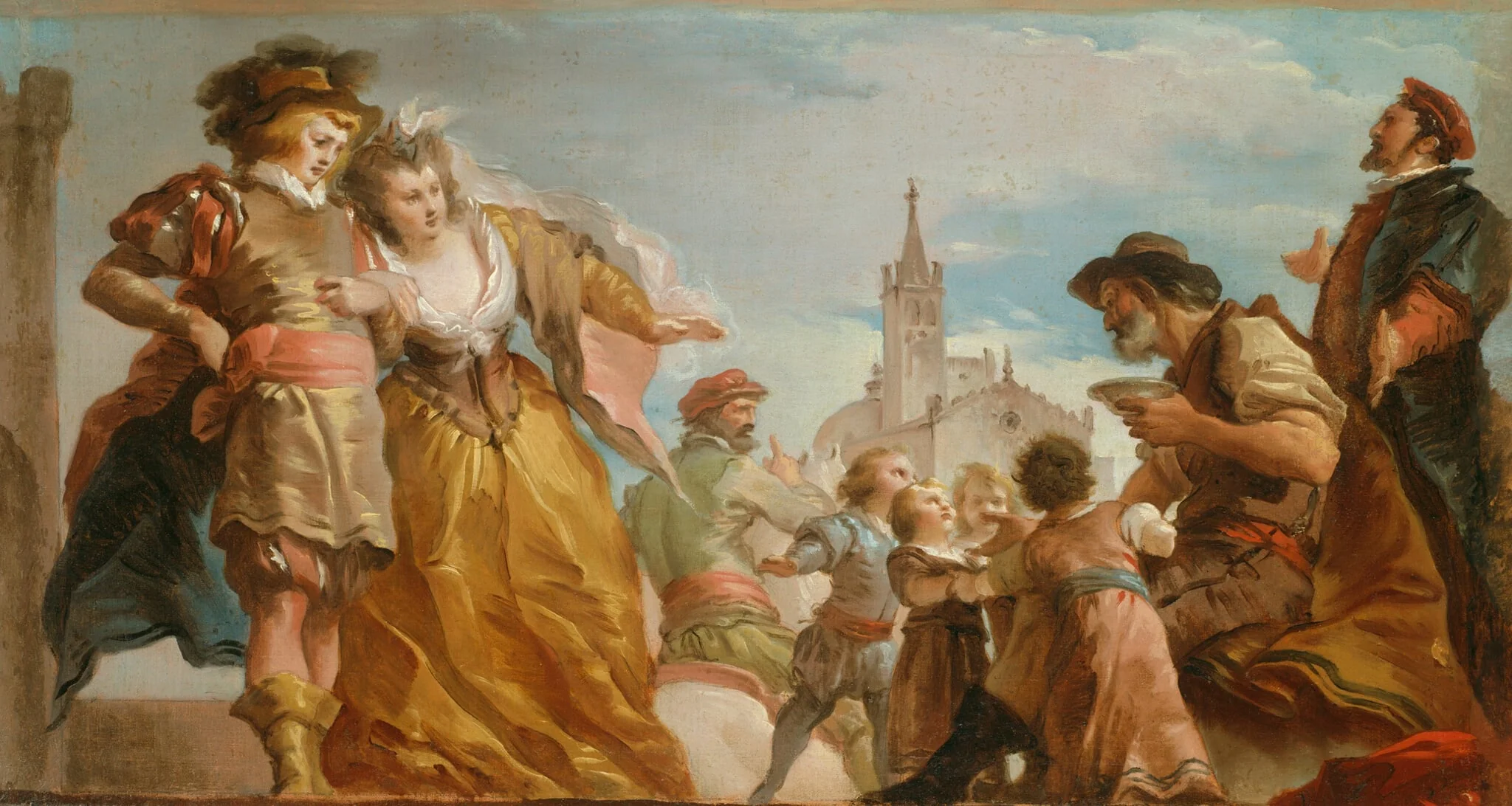 The Meeting of Gautier, Count of Antwerp, and his Daughter, Violante, detail