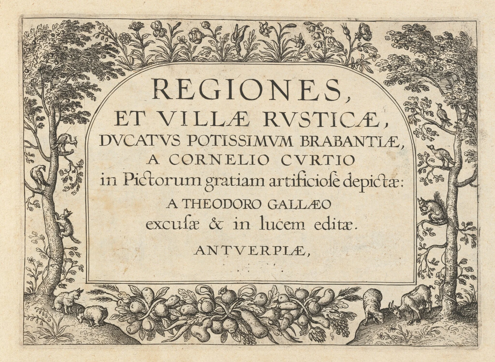 Title Page for "Regiones et Villae Rusticae", detail