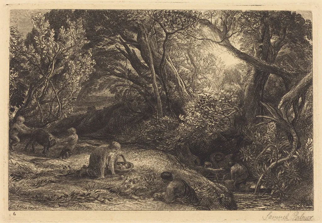 The Morning of Life, by Samuel Palmer, ink, 1860