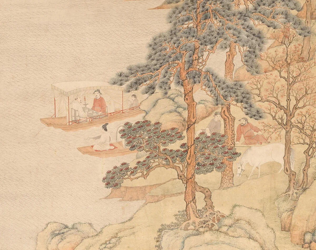 明 丁雲鵬 潯陽送客圖 軸|Song of the Lute, detail