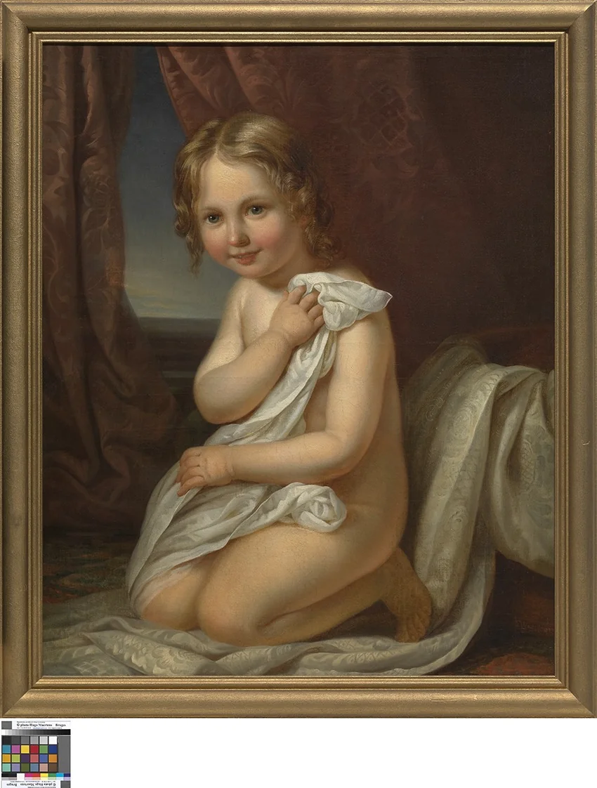 Knielend kind, detail