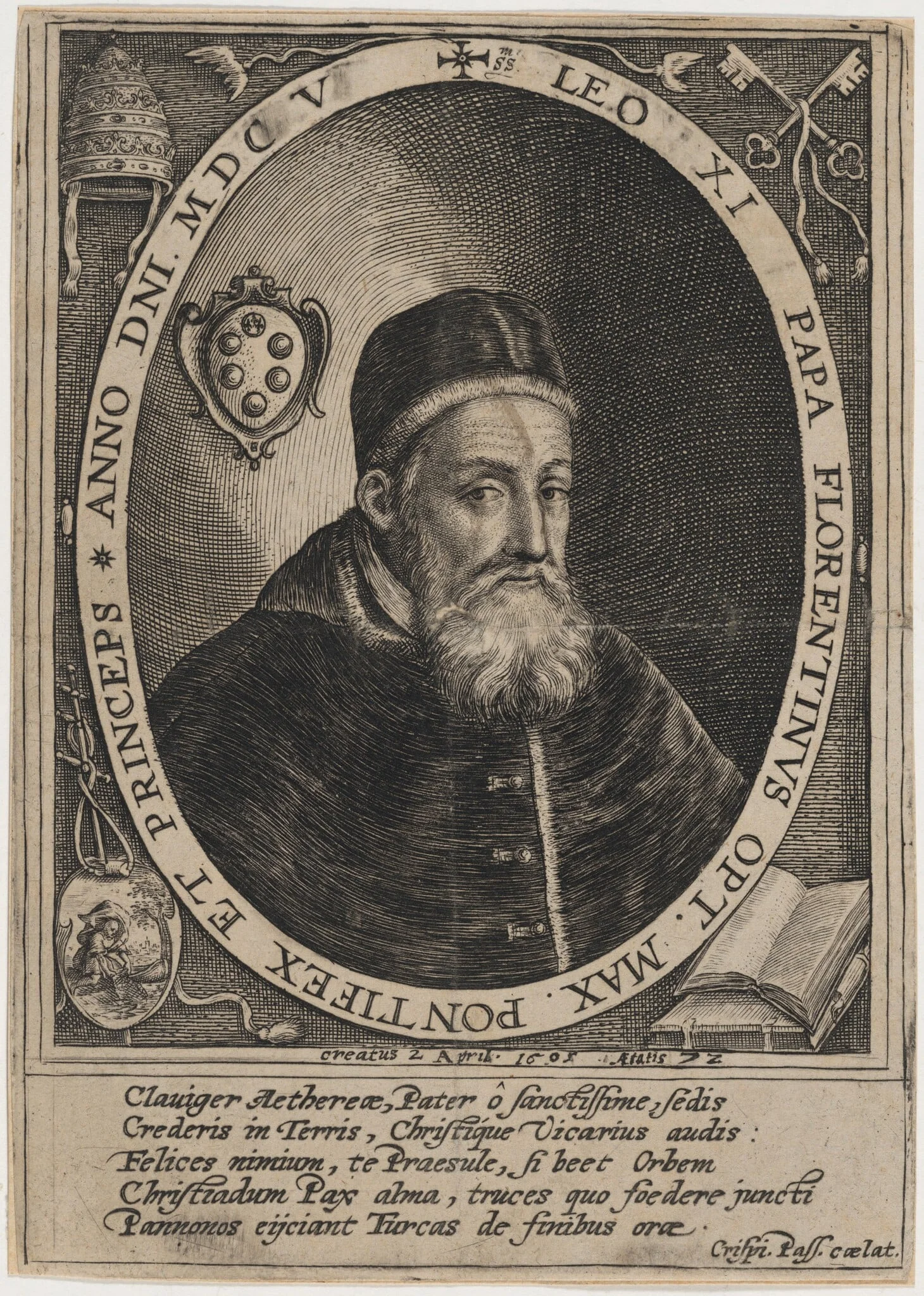 Pope Leo XI, detail