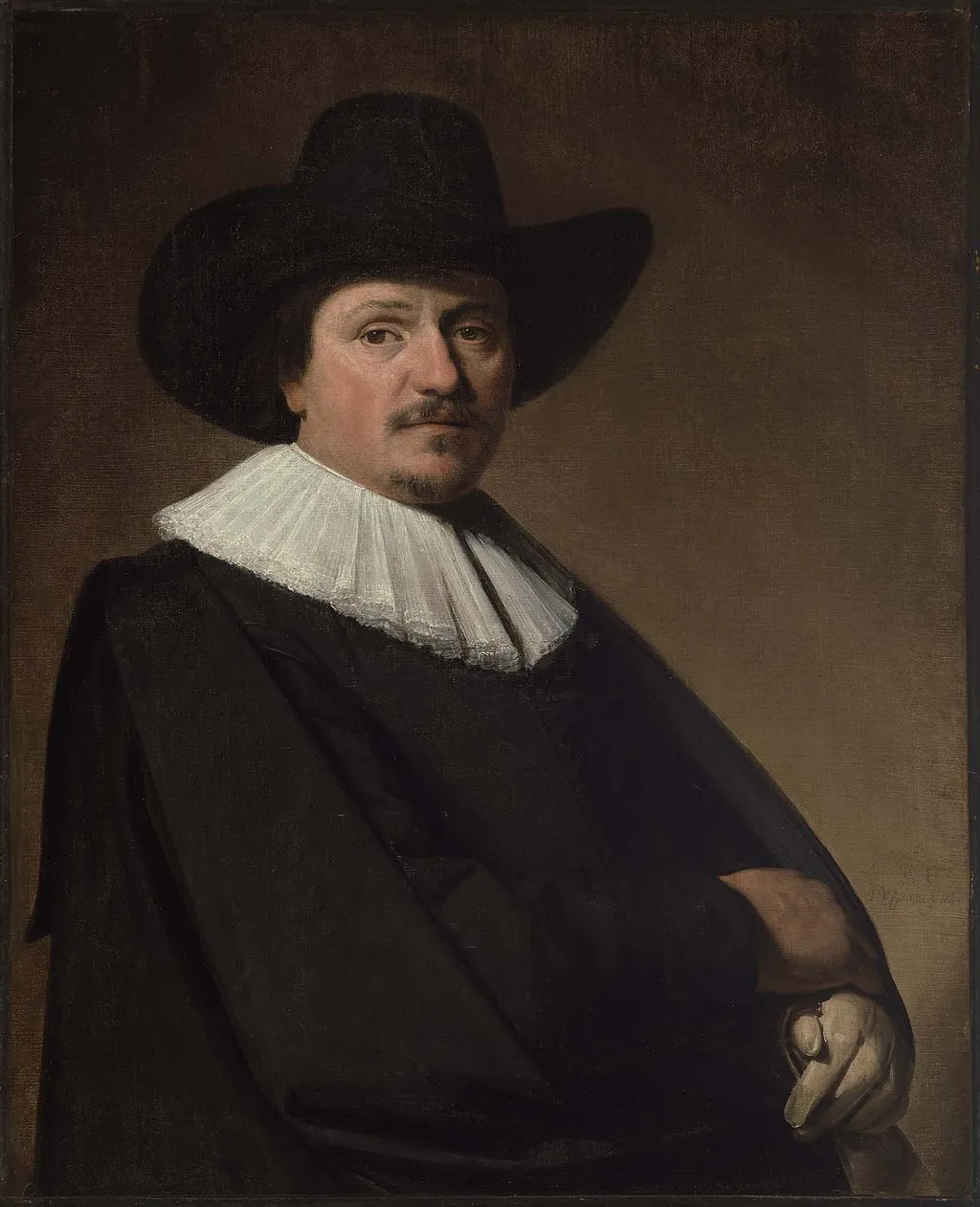Portrait of a Man in Black, by Johannes Cornelisz Verspronck, oil, 1643