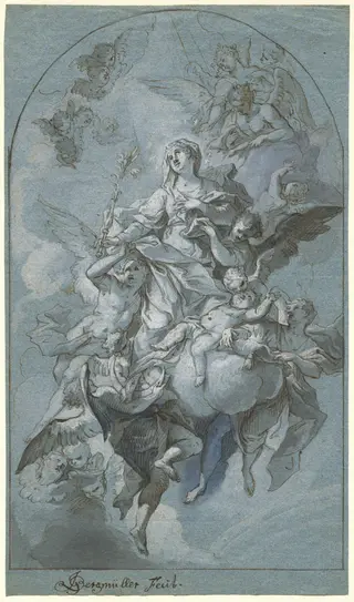 The Immaculate Conception, by Johann Georg Bergmüller, ink, 1744