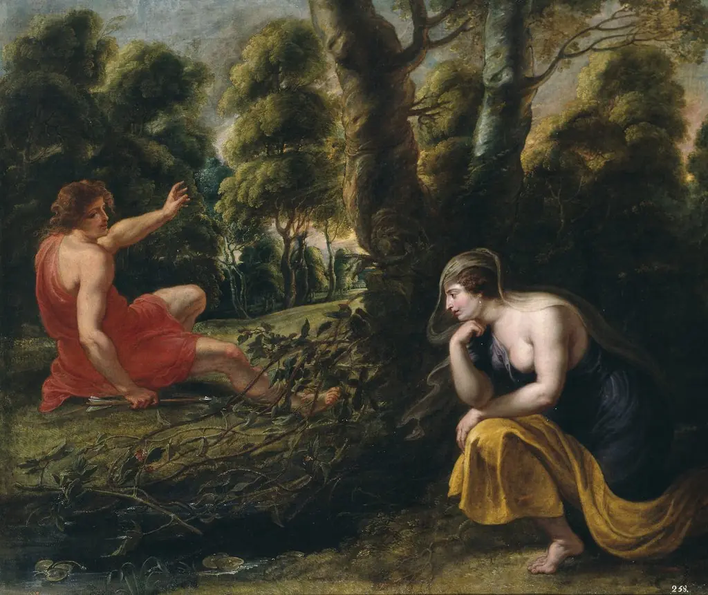 Cephalus and Procris, by Peter Paul Rubens, oil, 1635