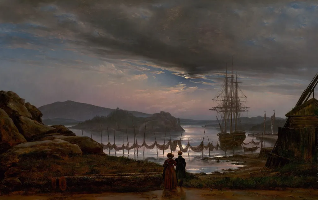 View from Vaekero near Christiania, by Johan Christian Dahl, oil, 1827