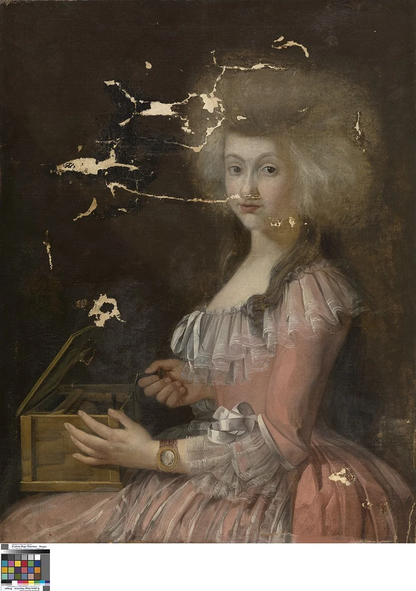 Portret van een vrouw, detail