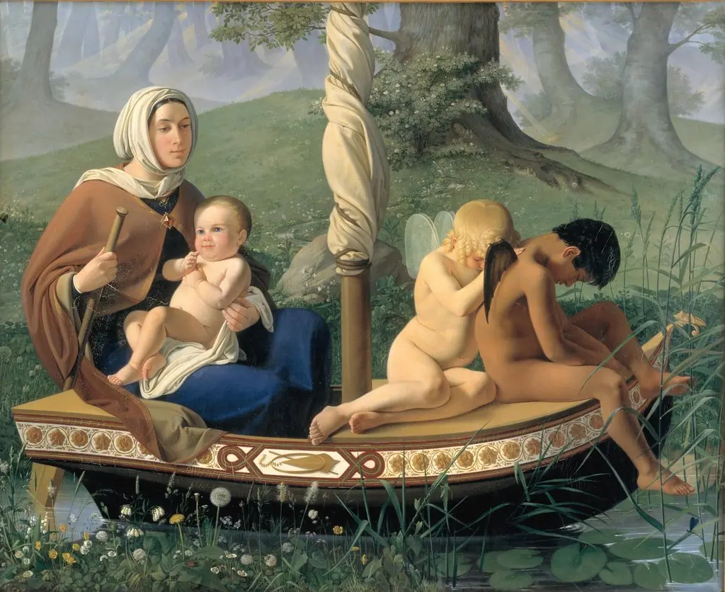 Infancy. From the series: The Four Ages of Man, by Ditlev Blunck, oil, 1842