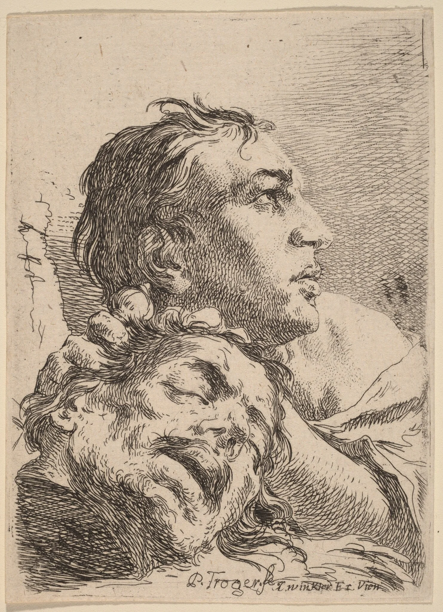 David with the Head of Goliath, detail