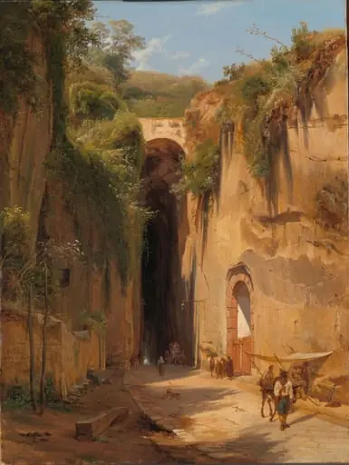 La Grotta di Posillipo bij Napels, by Antonie Sminck Pitloo, unspecified, 1826
