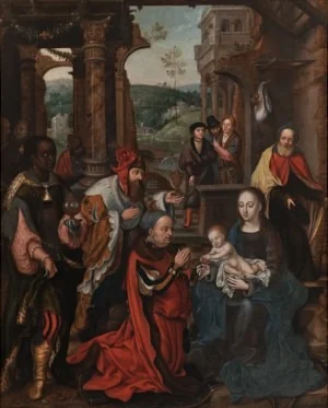De aanbidding der wijzen, detail