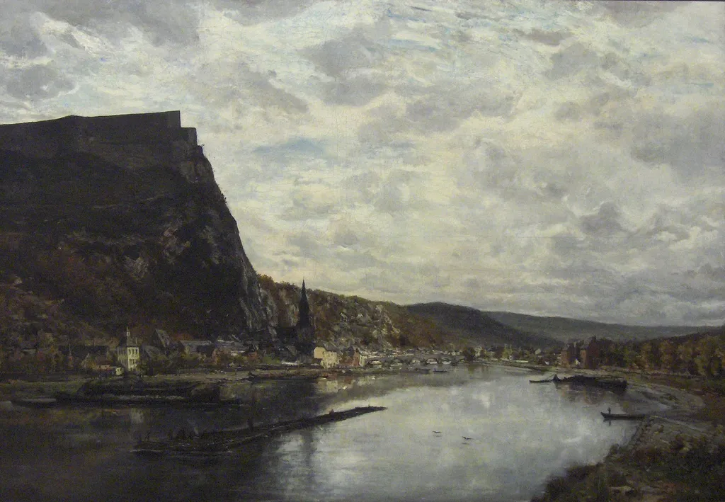 View on Dinant, by Hippolyte Boulenger, oil, 1870