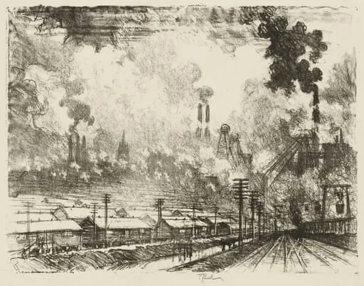 English War Work:  The Coal Mines, by Joseph Pennell, 1916