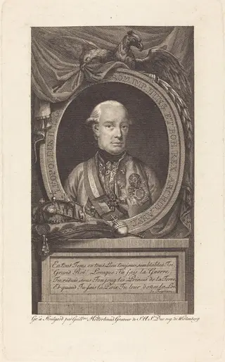 Leopold II, Holy Roman Emperor, by Christian Wilhelm Ketterlinus, ink, 1784